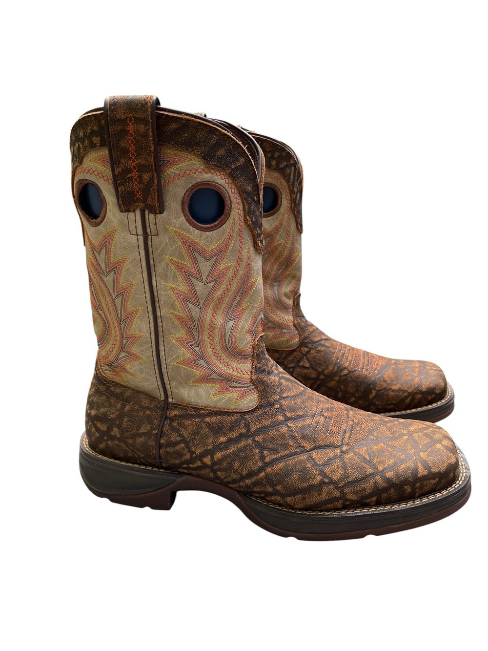 Durango Men’s Rebel Tan Elephant Print Western Boots 11.5 NIB Cowboy Boots